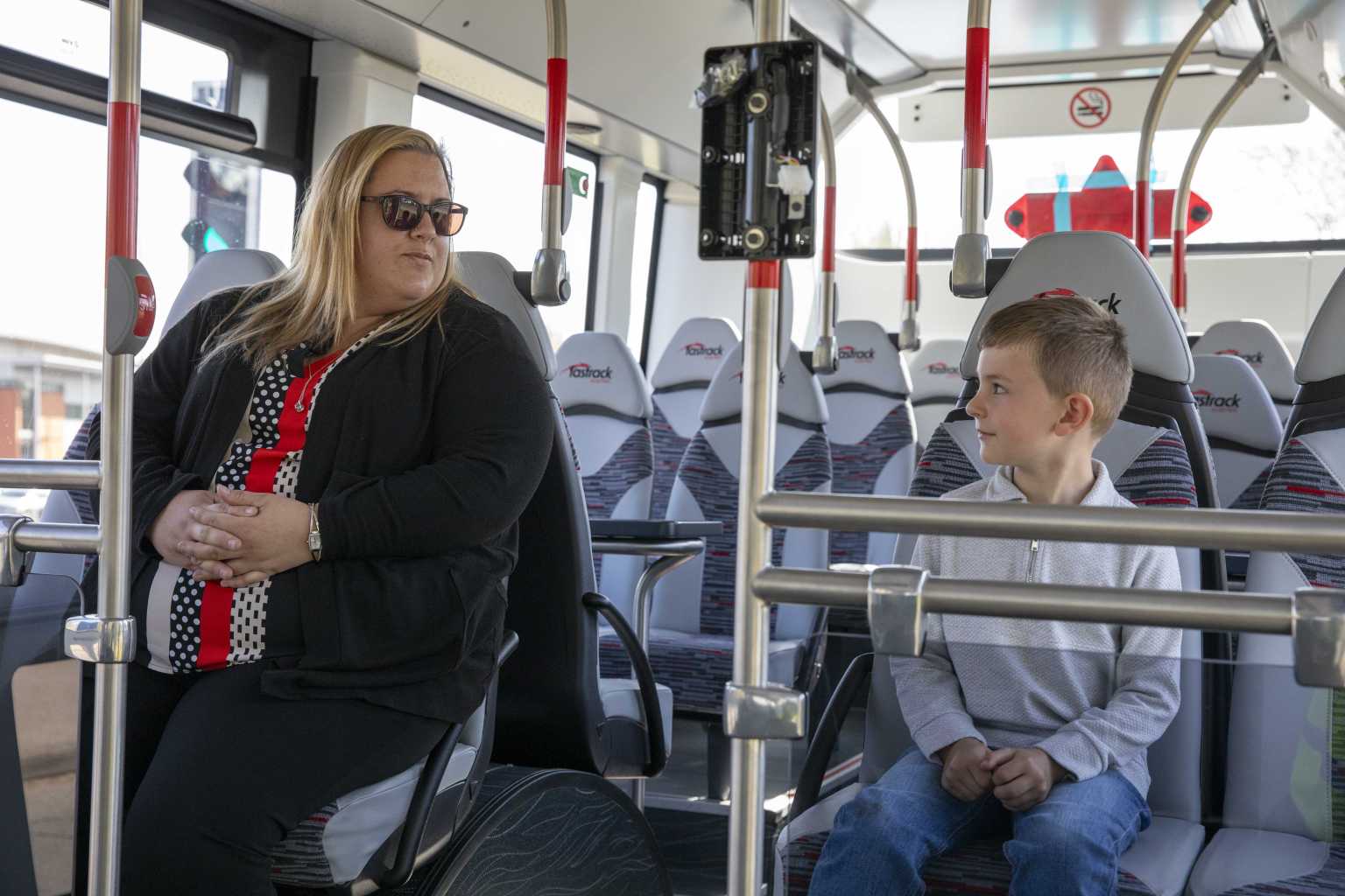 Passengers on a Fastrack bus