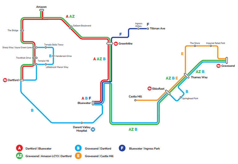 A schematic map of the new Fastrack network map from Saturday 5th April 2025