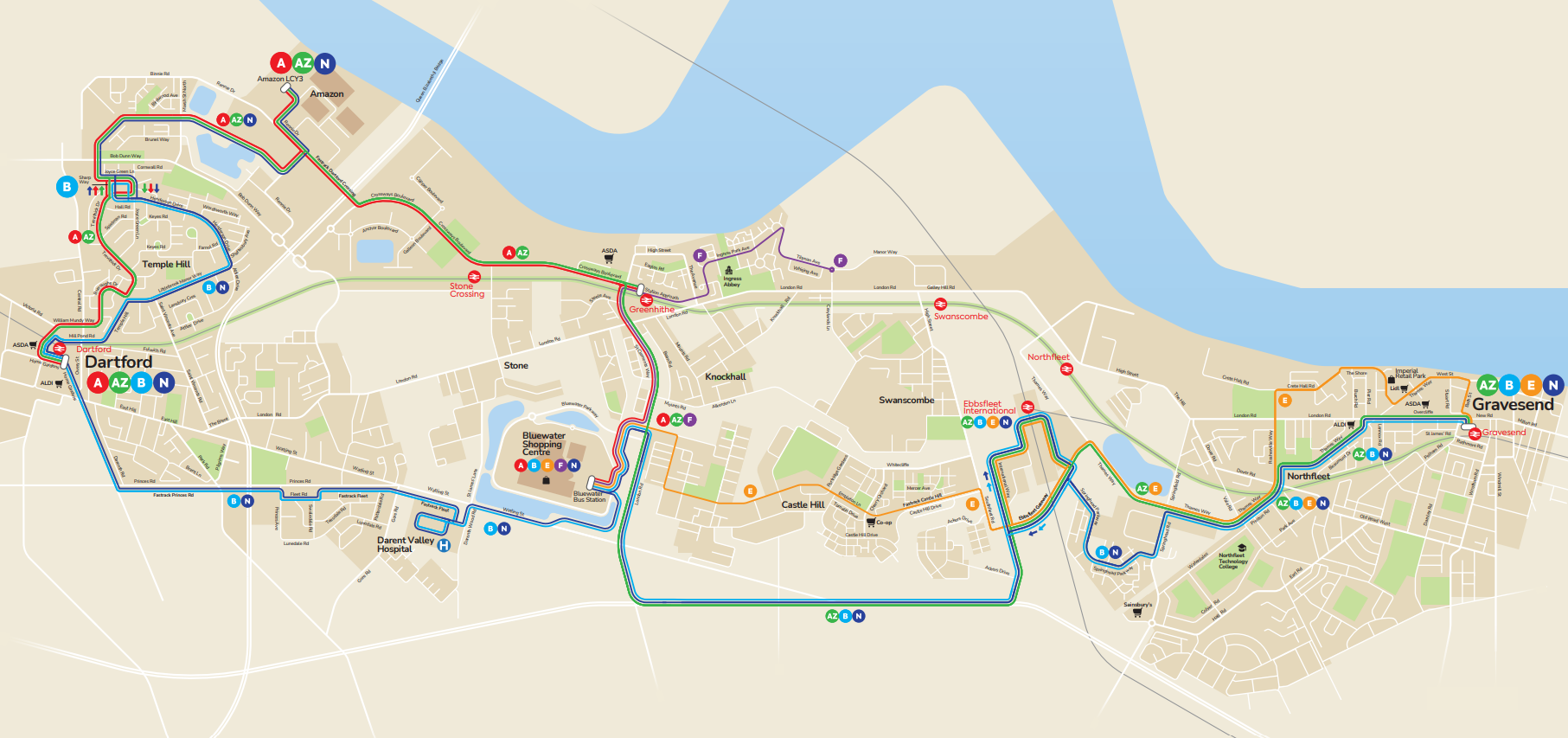Fastrack Network Map from 16th August 2025